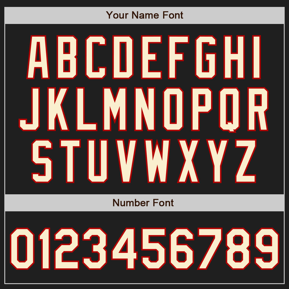 Custom Black Cream-Red Authentic Raglan Sleeves Baseball Jersey