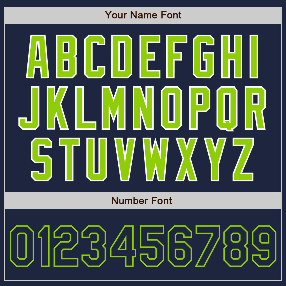 Custom Navy White-Neon Green Authentic Raglan Sleeves Baseball Jersey