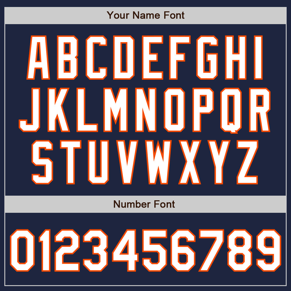 Custom Navy White-Orange Authentic Raglan Sleeves Baseball Jersey