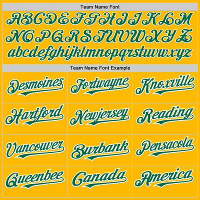 Custom Gold Kelly Green-White Authentic Raglan Sleeves Baseball Jersey