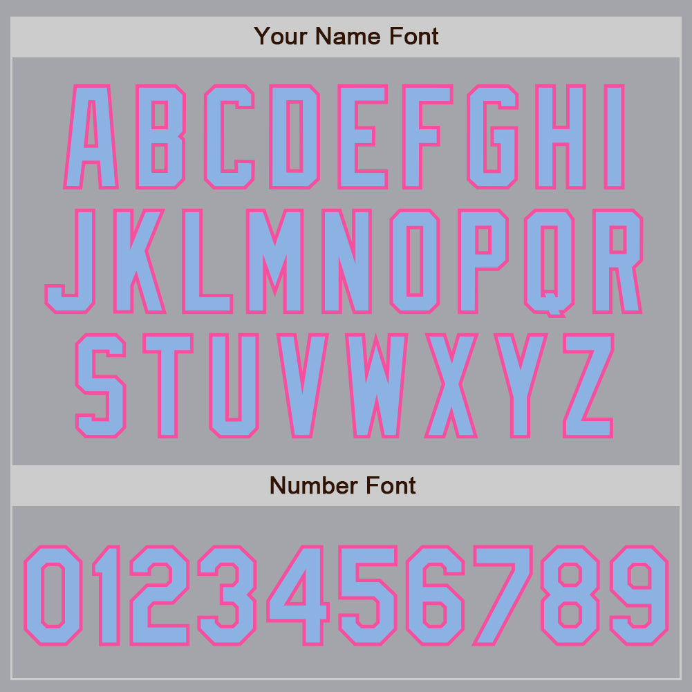 Custom Gray Light Blue-Pink Authentic Raglan Sleeves Baseball Jersey