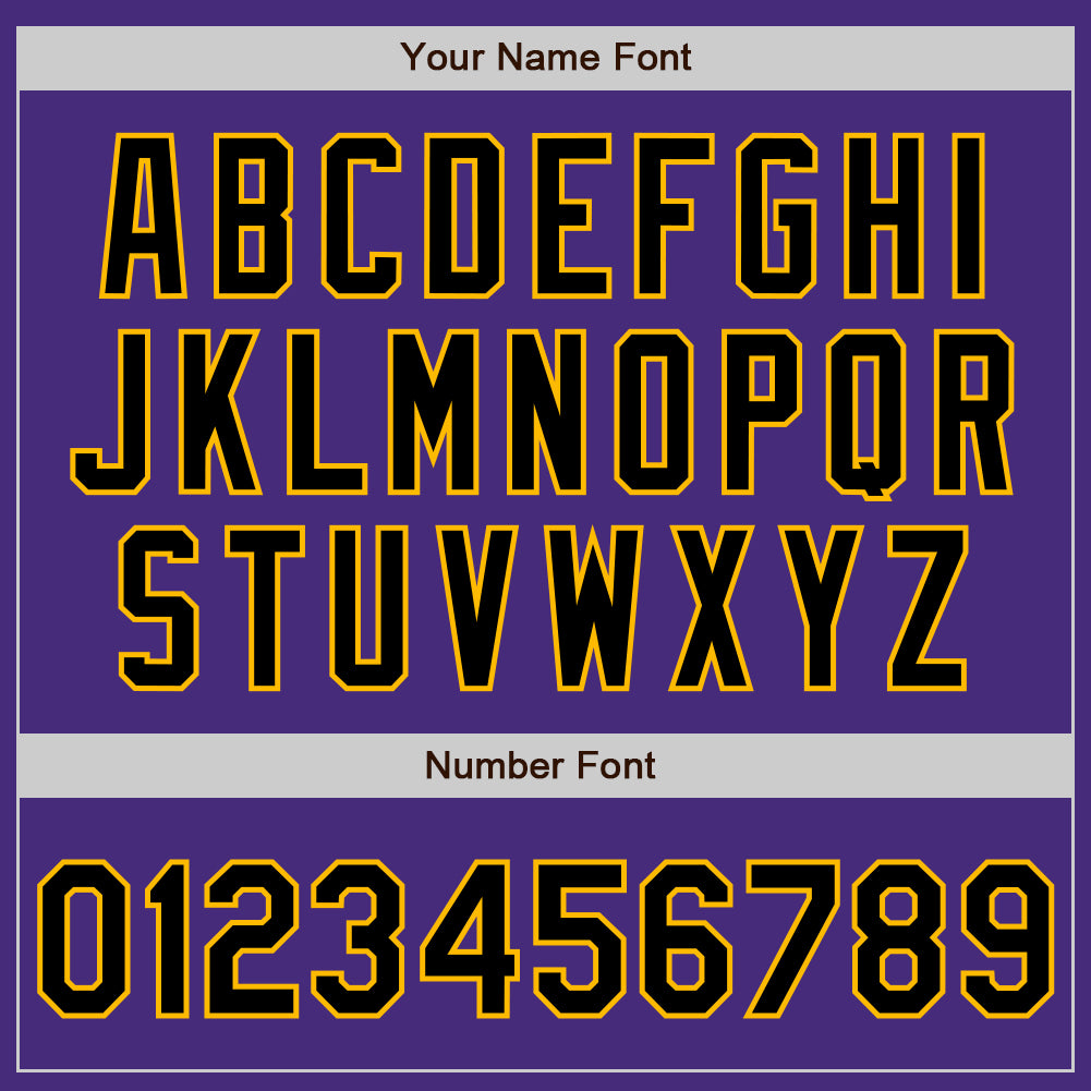 Custom Purple Black-Gold Authentic Raglan Sleeves Baseball Jersey