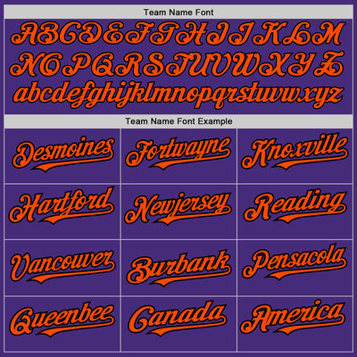 Custom Purple Orange-Black Authentic Raglan Sleeves Baseball Jersey