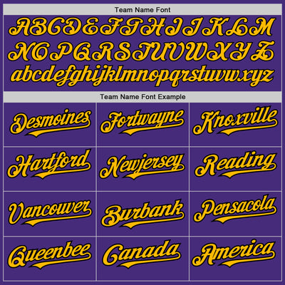 Custom Purple Black-Gold Authentic Raglan Sleeves Baseball Jersey