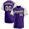 Custom Purple Cream-Black Authentic Raglan Sleeves Baseball Jersey