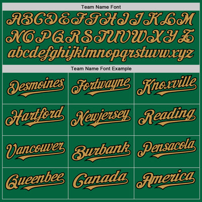 Custom Kelly Green Old Gold-Black Authentic Raglan Sleeves Baseball Jersey