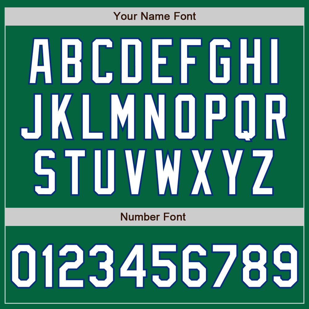 Custom Kelly Green White-Royal Authentic Raglan Sleeves Baseball Jersey