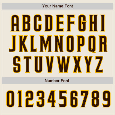 Custom Cream Brown-Gold Authentic Raglan Sleeves Baseball Jersey