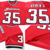 Custom Red White-Black Mesh Authentic Throwback Football Jersey