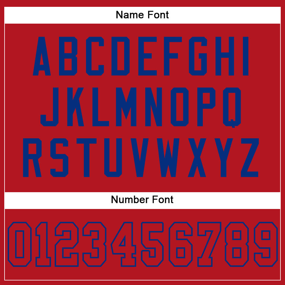 Custom Red Red-Royal Mesh Authentic Football Jersey