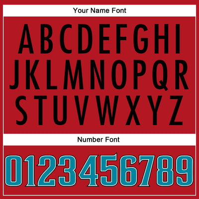 Custom Red Teal-Black Mesh Authentic Football Jersey