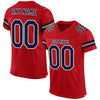 Custom Red Navy-Old Gold Mesh Authentic Football Jersey