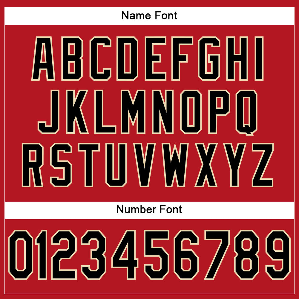 Custom Red Black-Cream Mesh Authentic Football Jersey