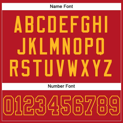 Custom Red Red-Gold Mesh Authentic Football Jersey