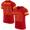Custom Red Red-Gold Mesh Authentic Football Jersey