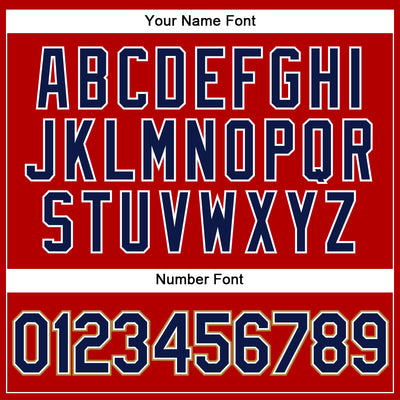 Custom Red Navy-Old Gold Authentic Sleeveless Baseball Jersey