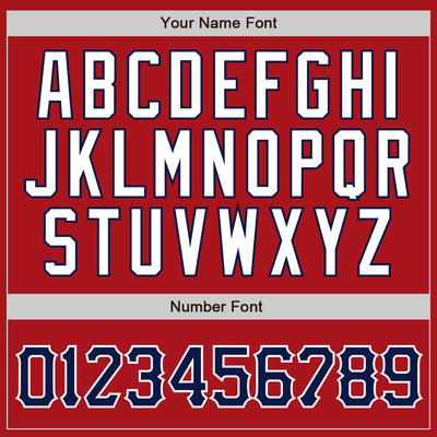 Custom Red White Pinstripe Navy-White Authentic Baseball Jersey