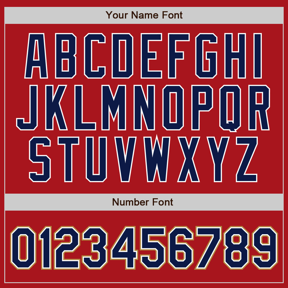 Custom Red Navy Pinstripe Navy-Old Gold Authentic Baseball Jersey