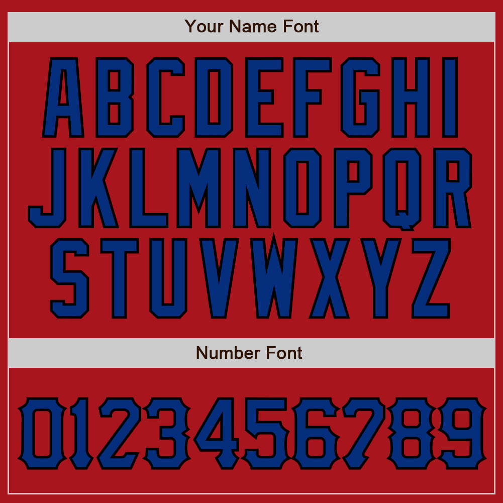 Custom Red Black Pinstripe Royal-Black Authentic Baseball Jersey