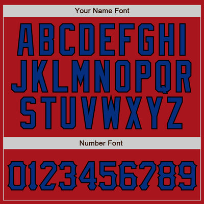 Custom Red Black Pinstripe Royal-Black Authentic Baseball Jersey