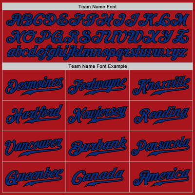 Custom Red Black Pinstripe Royal-Black Authentic Baseball Jersey