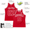 Custom Red Red-White Authentic Throwback Basketball Jersey