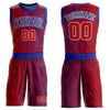 Custom Red Red-Royal Round Neck Sublimation Basketball Suit Jersey