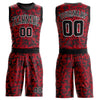 Custom Red Black-White Round Neck Sublimation Basketball Suit Jersey