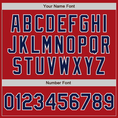 Custom Red White-Navy Authentic Baseball Jersey