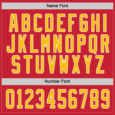 Custom Red Gold-White Hockey Jersey