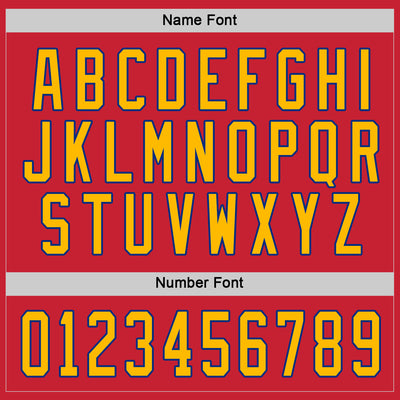 Custom Red Gold-Royal Hockey Jersey