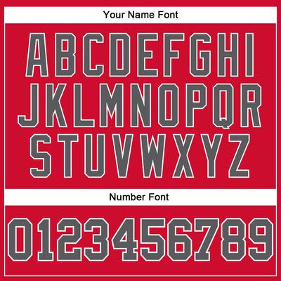 Custom Red Steel Gray-Black Authentic Throwback Basketball Jersey