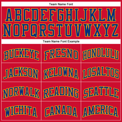 Custom Red Royal-Gold Authentic Throwback Basketball Jersey