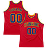 Custom Red Royal-Gold Authentic Throwback Basketball Jersey