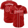 Custom Red Red-White Authentic Baseball Jersey