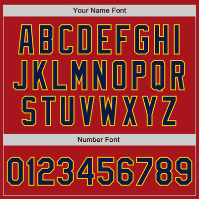 Custom Red Navy-Gold Authentic Baseball Jersey