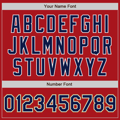 Custom Red Navy-Old Gold Authentic Baseball Jersey