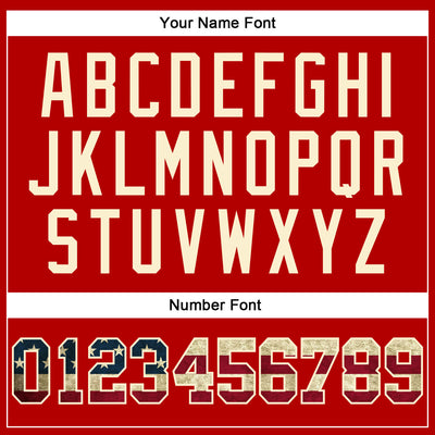 Custom Red Vintage USA Flag-Cream Authentic Throwback Basketball Jersey