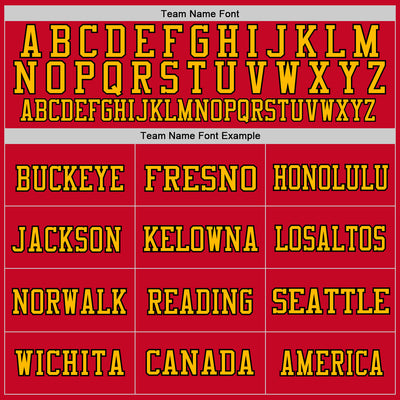 Custom Red Gold-Black Mesh Authentic Football Jersey