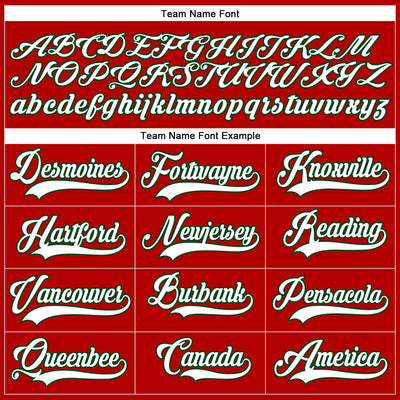 Custom Red White-Green Hockey Lace Neck Jersey