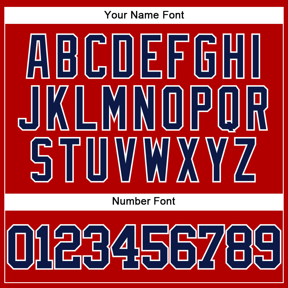 Custom Red Navy-White Authentic Baseball Jersey