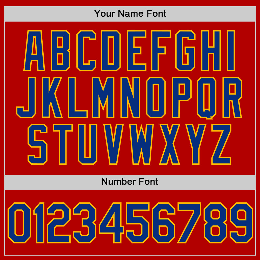 Custom Red Royal-Gold Authentic Throwback Baseball Jersey