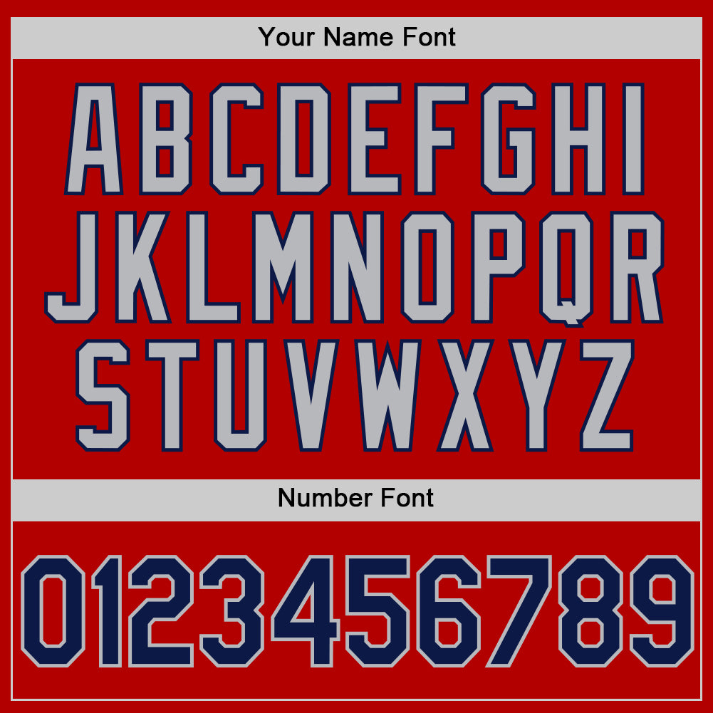 Custom Red Navy-Gray Authentic Throwback Baseball Jersey