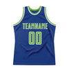 Custom Royal Neon Green-White Authentic Throwback Basketball Jersey