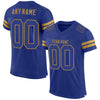 Custom Royal Royal-Old Gold Mesh Authentic Football Jersey
