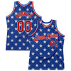 Custom Royal Red-White 3D Pattern Design American Flag Authentic Basketball Jersey