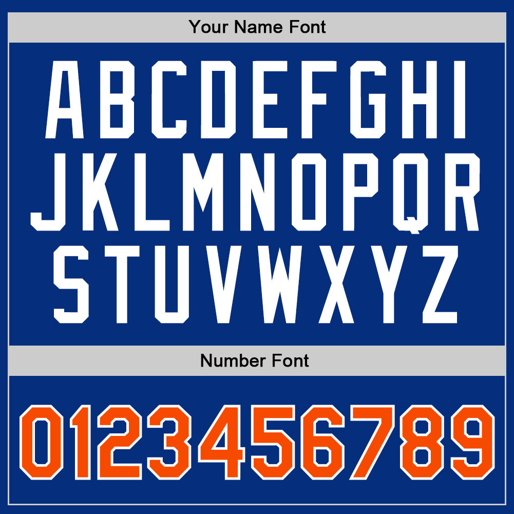 Custom Royal Orange-White Authentic Throwback Basketball Jersey