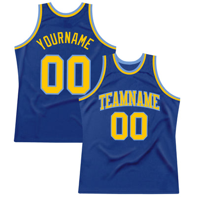 Custom Royal Gold-Light Blue Authentic Throwback Basketball Jersey