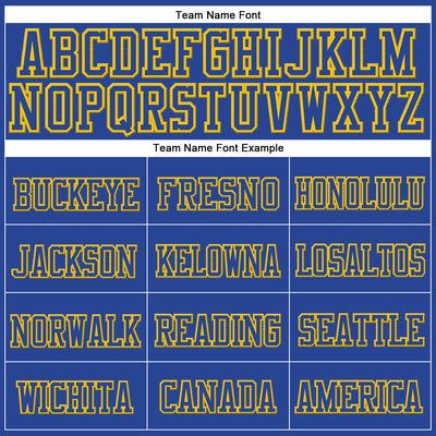 Custom Royal Royal-Gold Stitched Cuffed Knit Hat