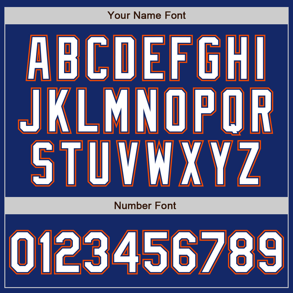 Custom Royal White-Orange Authentic Baseball Jersey